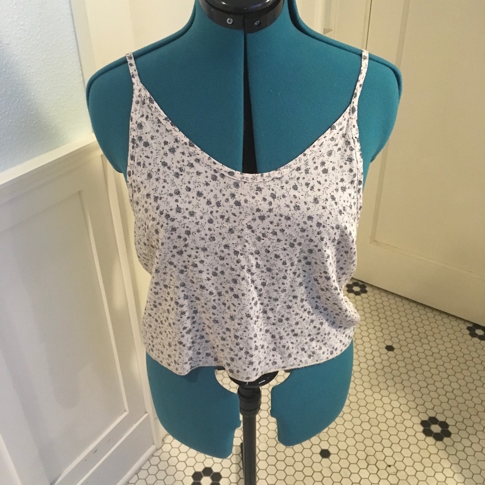 Brandy Melville floral tank top with drop back